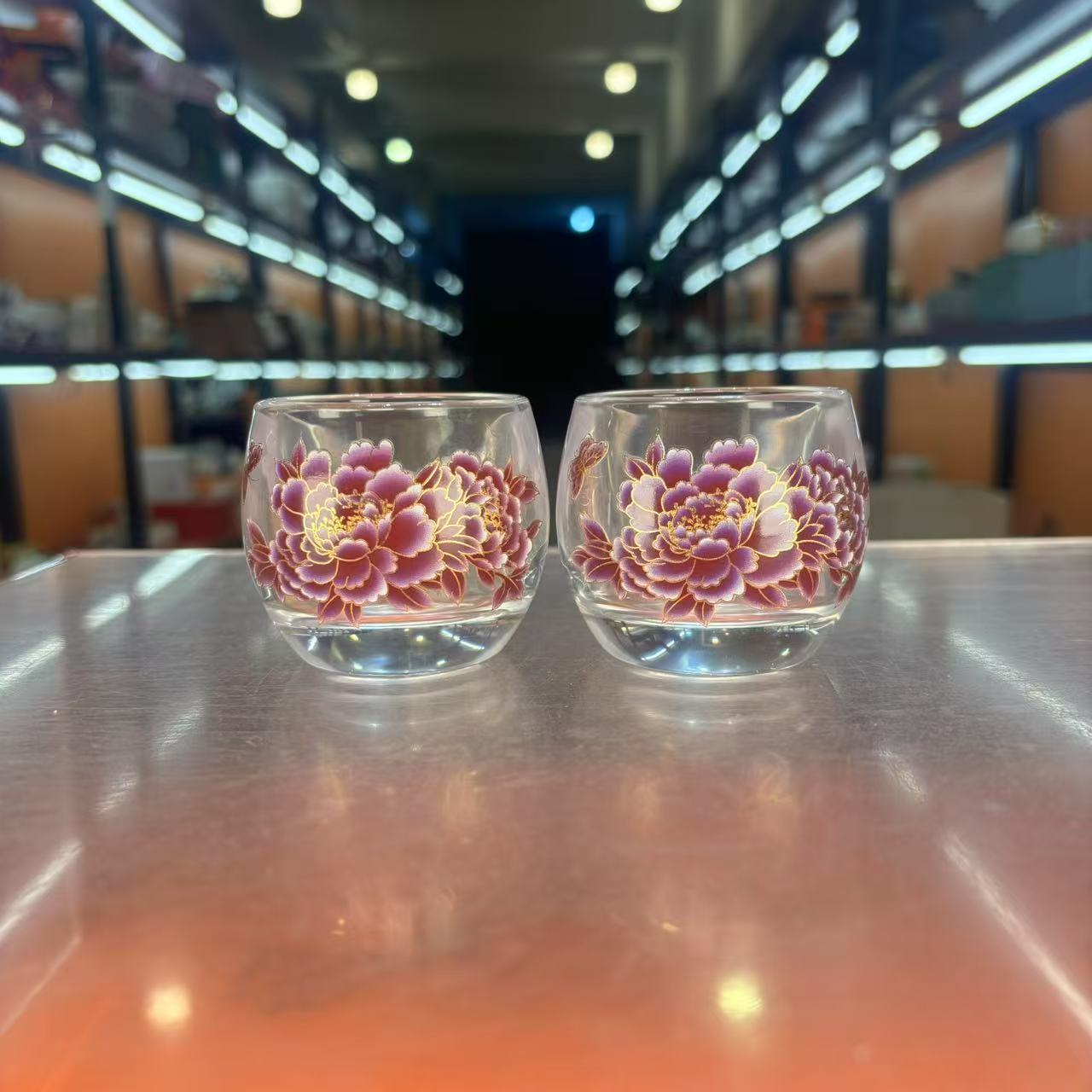 秋香茶具 蝶恋牡丹变色（两个装）主人杯茶杯品茗杯-2776