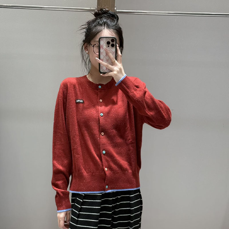 【现货】FIZZFLY | 25设计师品牌新款 25秋季下摆拼色羊绒开衫