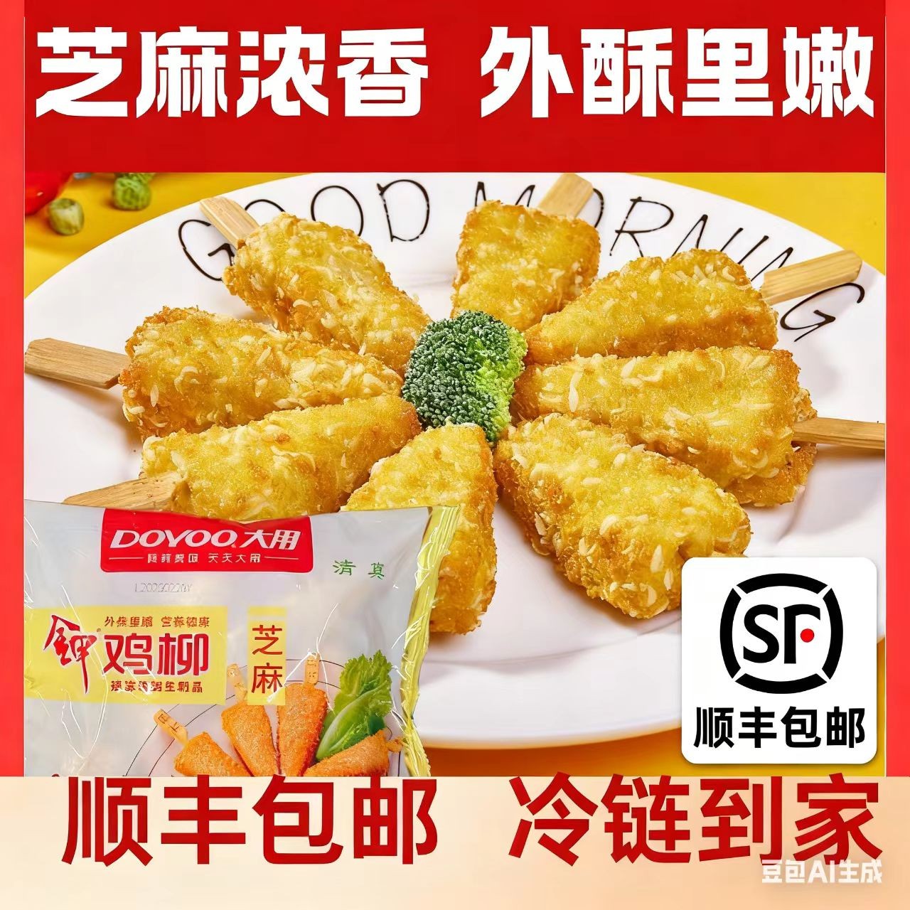 【顺丰包邮】大用金甲鸡柳400g黄金鸡柳无骨鸡柳半成品食品川香清真