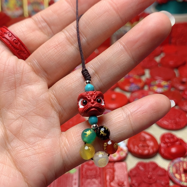 天然辰砂工艺品朱砂手机坠