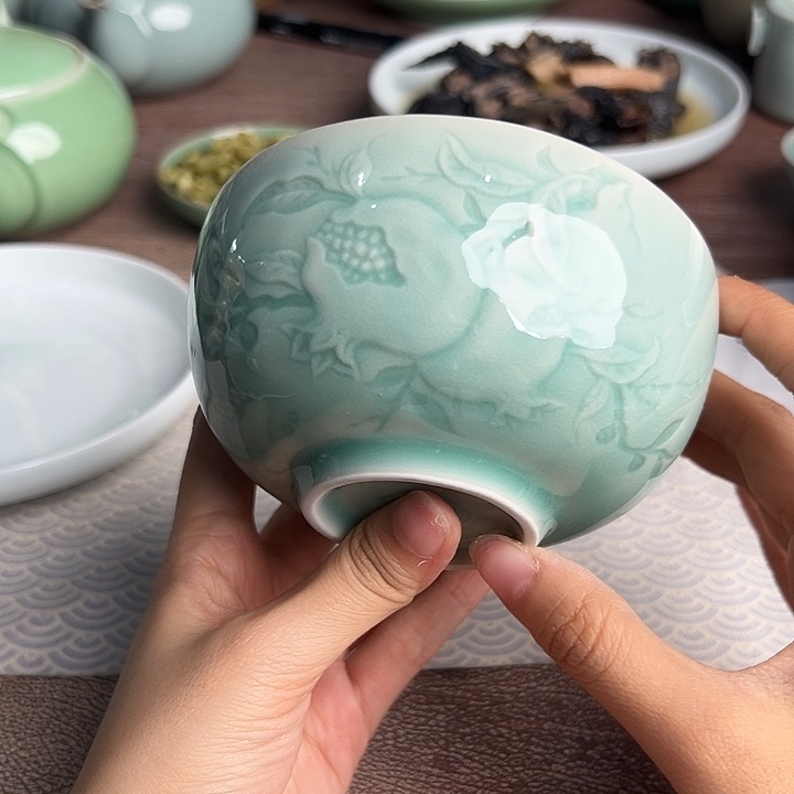 龙泉云间青瓷小米茶器