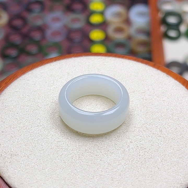 和田玉戒指未镶嵌17.3内径15圈羊脂白