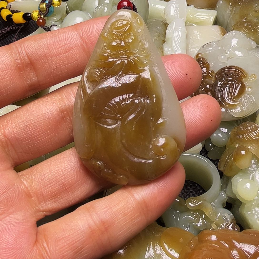 和田玉吊坠(不含链)未镶嵌