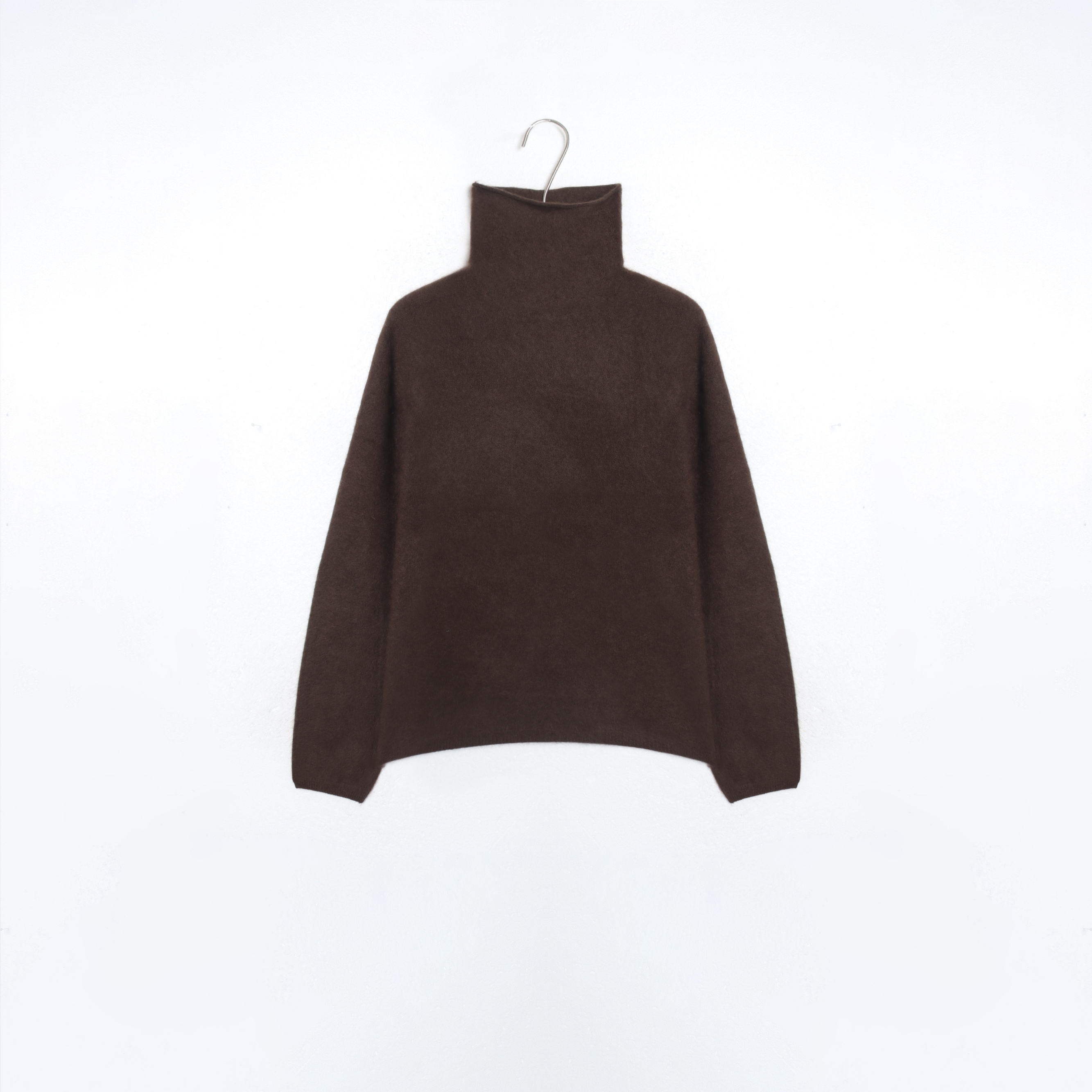 温温W【冬日奶泡】绵羊毛山羊绒堆堆领长袖保暖拉毛毛衣女冬0867