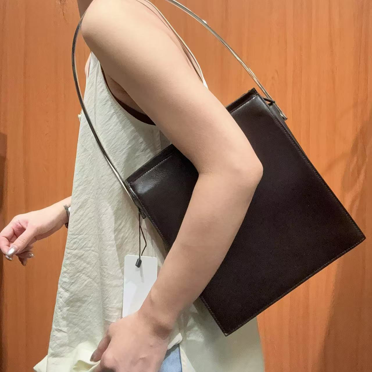 95新 GUCCI/古驰 【蕾】 1MF530 巧克力色中古托特包