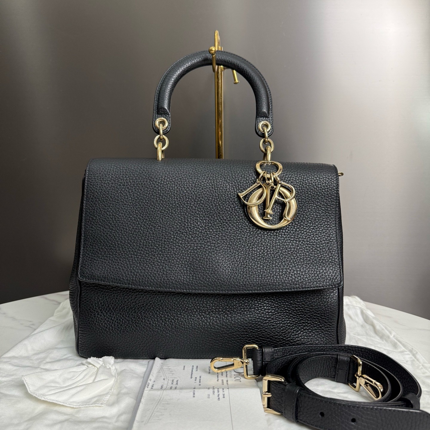 95新 DIOR/迪奥 黑色bedior经典吊坠，手提单肩斜挎包18622591