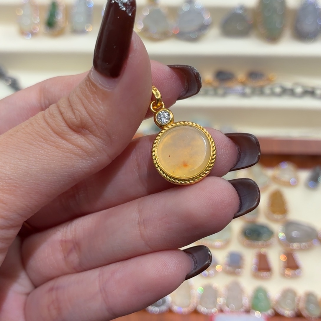 翡翠银S925镶嵌颈饰吊坠