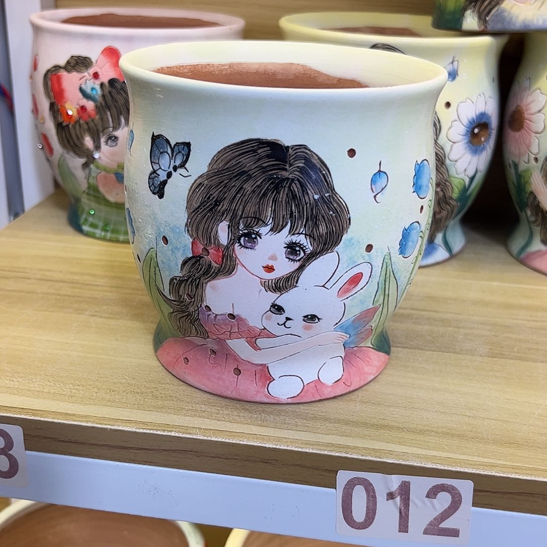 景德镇陶瓷花盆口13高13