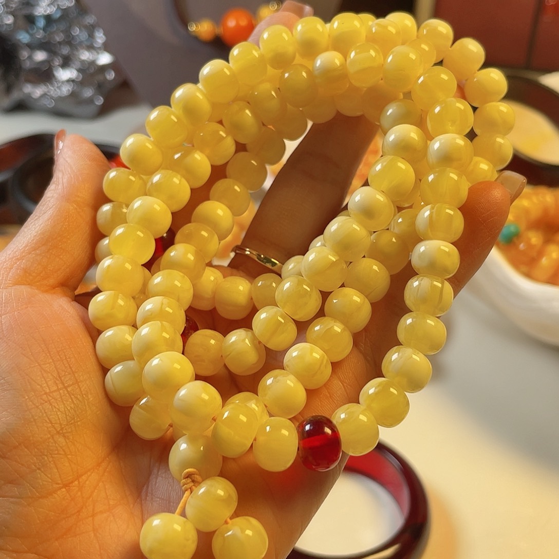 蜜蜡颈饰未镶嵌108颗