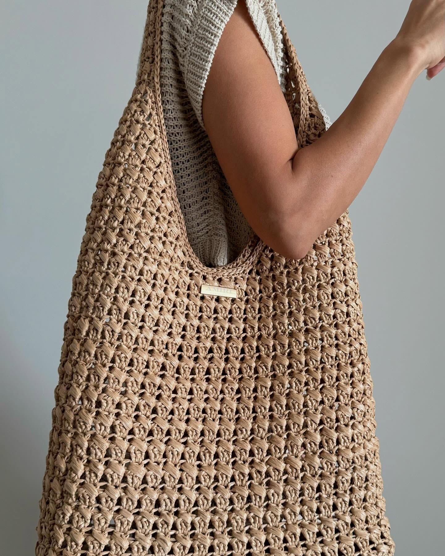 玛特草法式休闲单肩手工钩织材料包（拍线送视频教程）