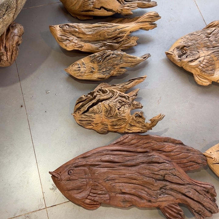 源***木铁栎木烂木头雕刻挂件鱼