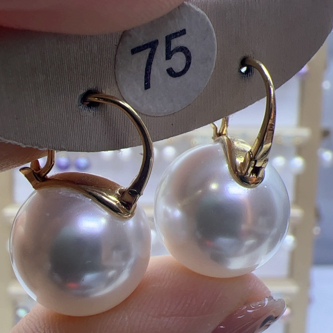 淡水珍珠耳饰18K金镶嵌