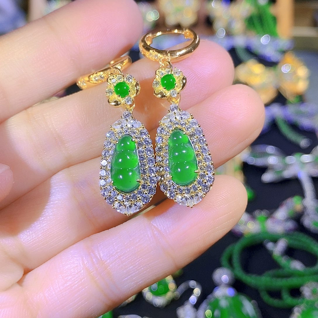 吊坠(不含链)银S925镶嵌翡翠