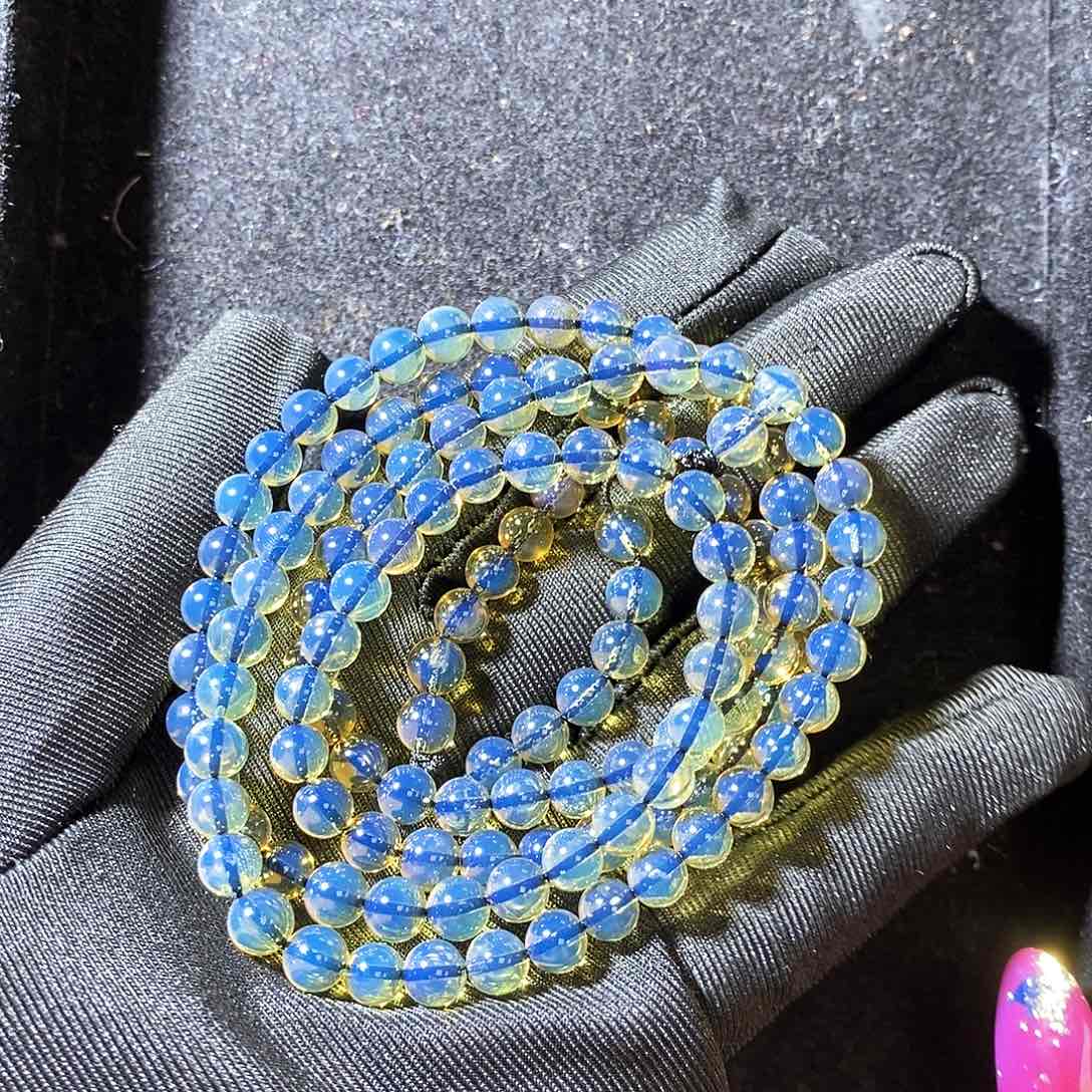 蓝珀裸石未镶嵌蓝珀毕业蓝5加108净水