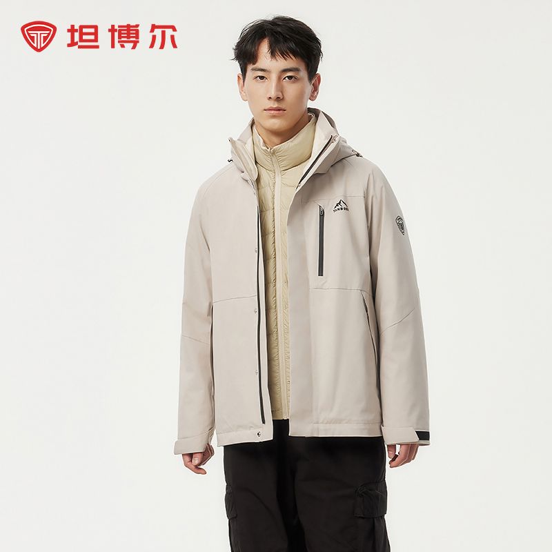 坦博尔24年新款羽绒服情侣户外运动可脱卸内胆冲锋外套TEF560531D