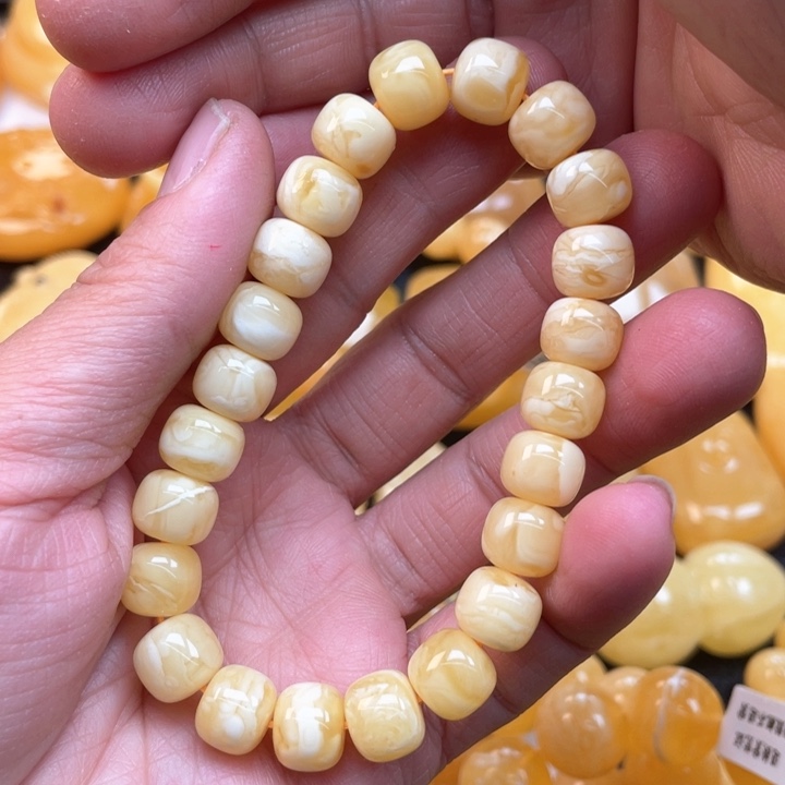 蜜蜡裸石未镶嵌蜜蜡手串