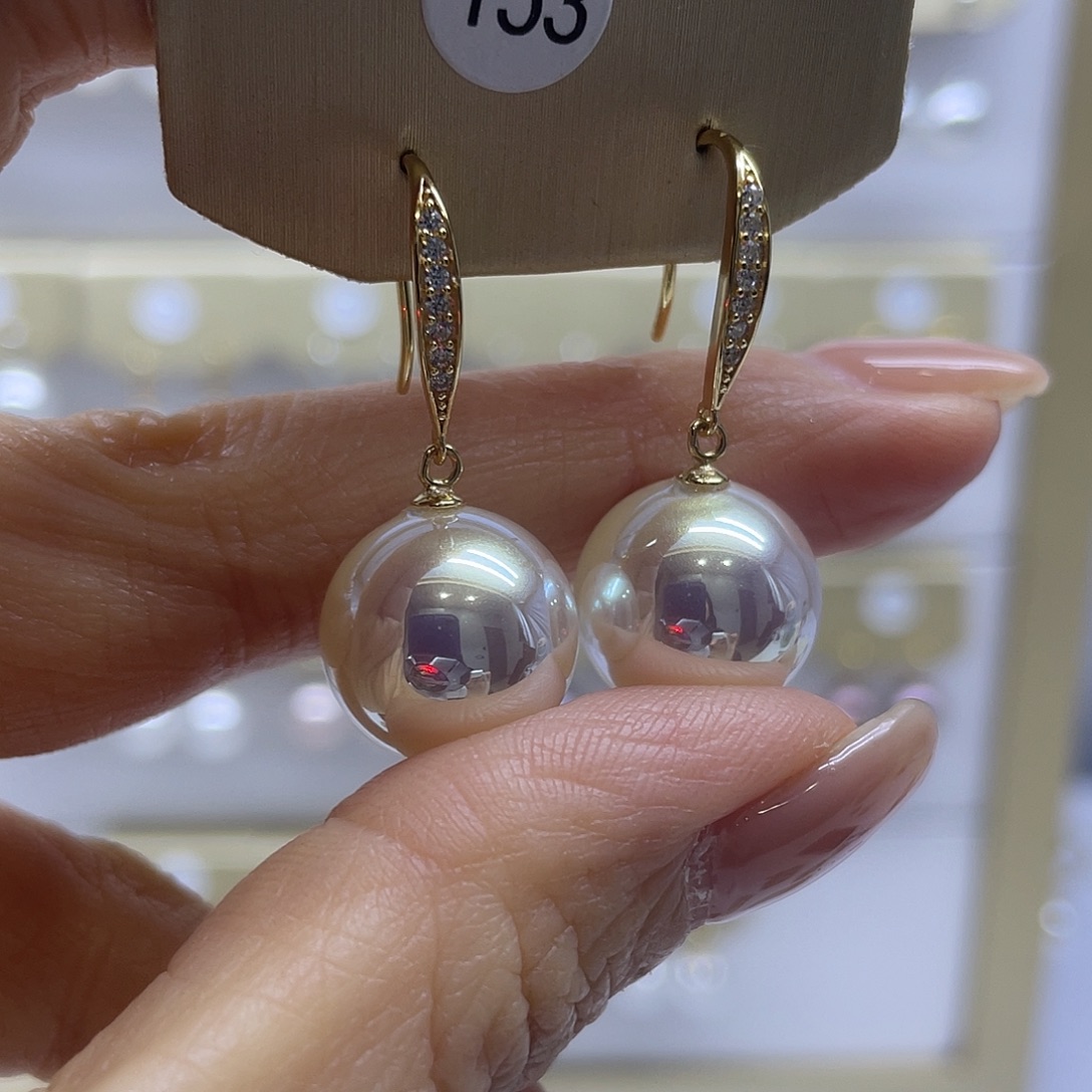 淡水珍珠耳饰银S925镶嵌