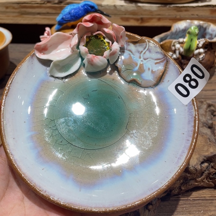 新品柴烧茶具茶杯青蛙仿生器