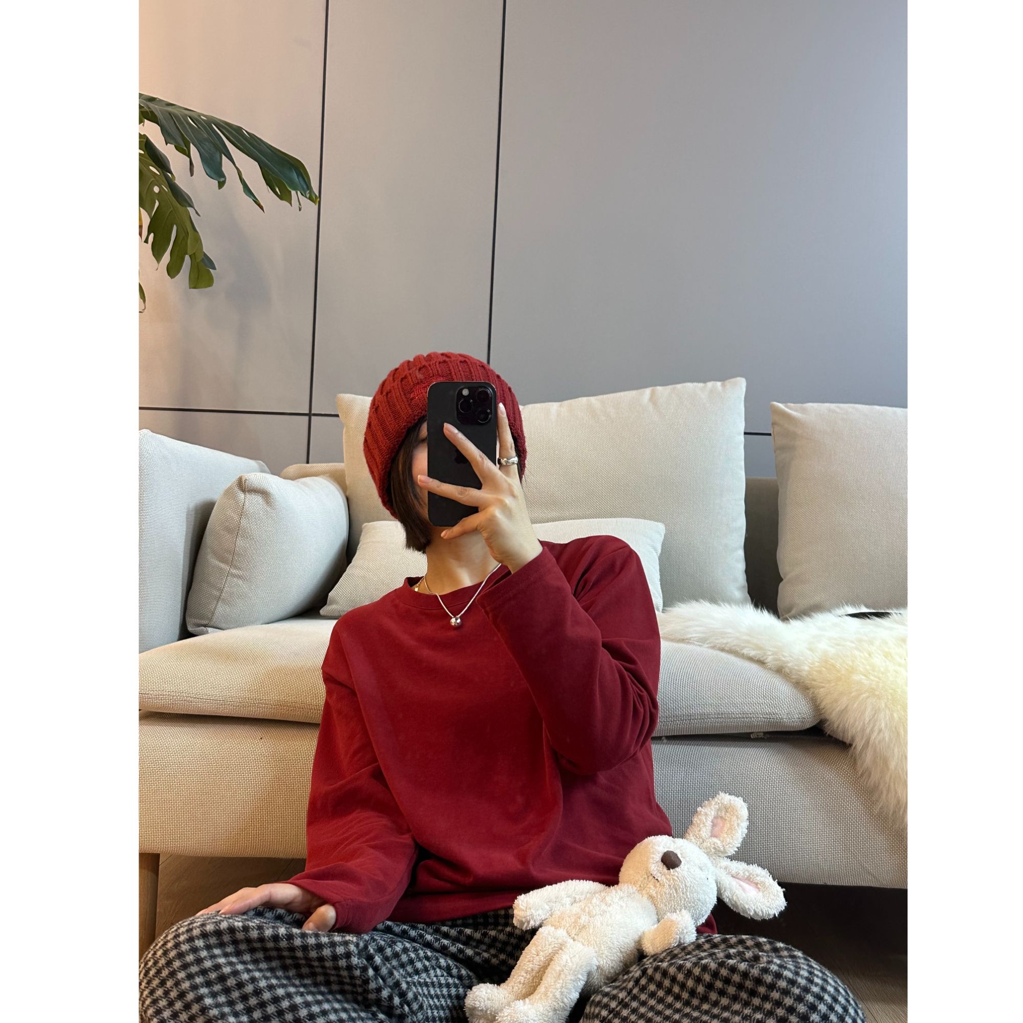 《心中十八》长袖常规圆领百搭极简风韩版长袖恤女