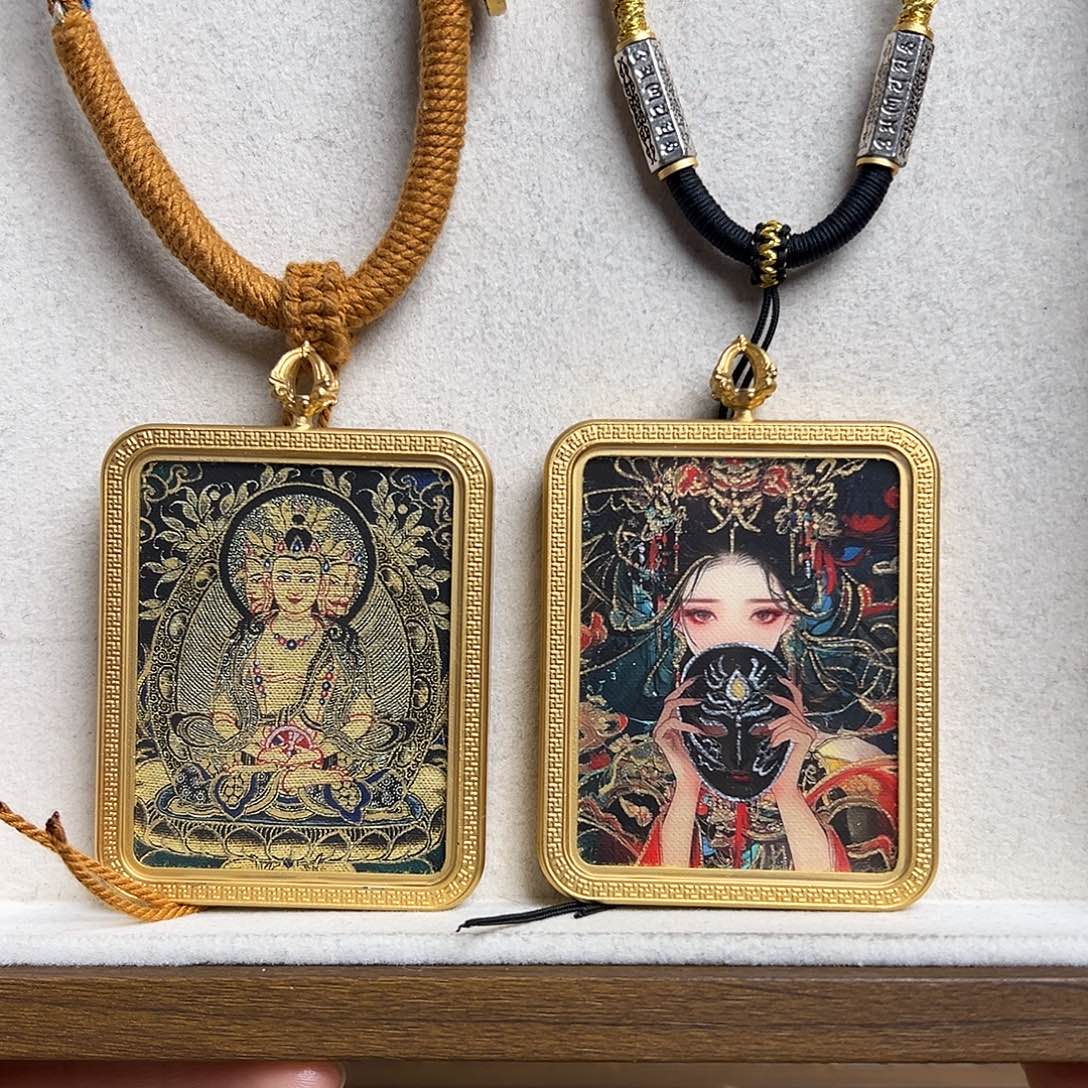 蜡***欣吊坠双面大日扎基