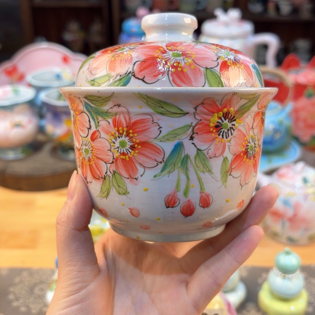 景德镇手绘高温釉下彩陶瓷茶具