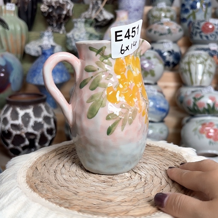 有孔 景德镇纯手绘高温陶瓷 E451 把手高温裂