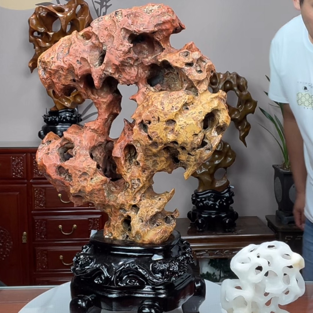 付米链接玄关花架博古架奇石摆件直播间一物一拍图片仅供参考