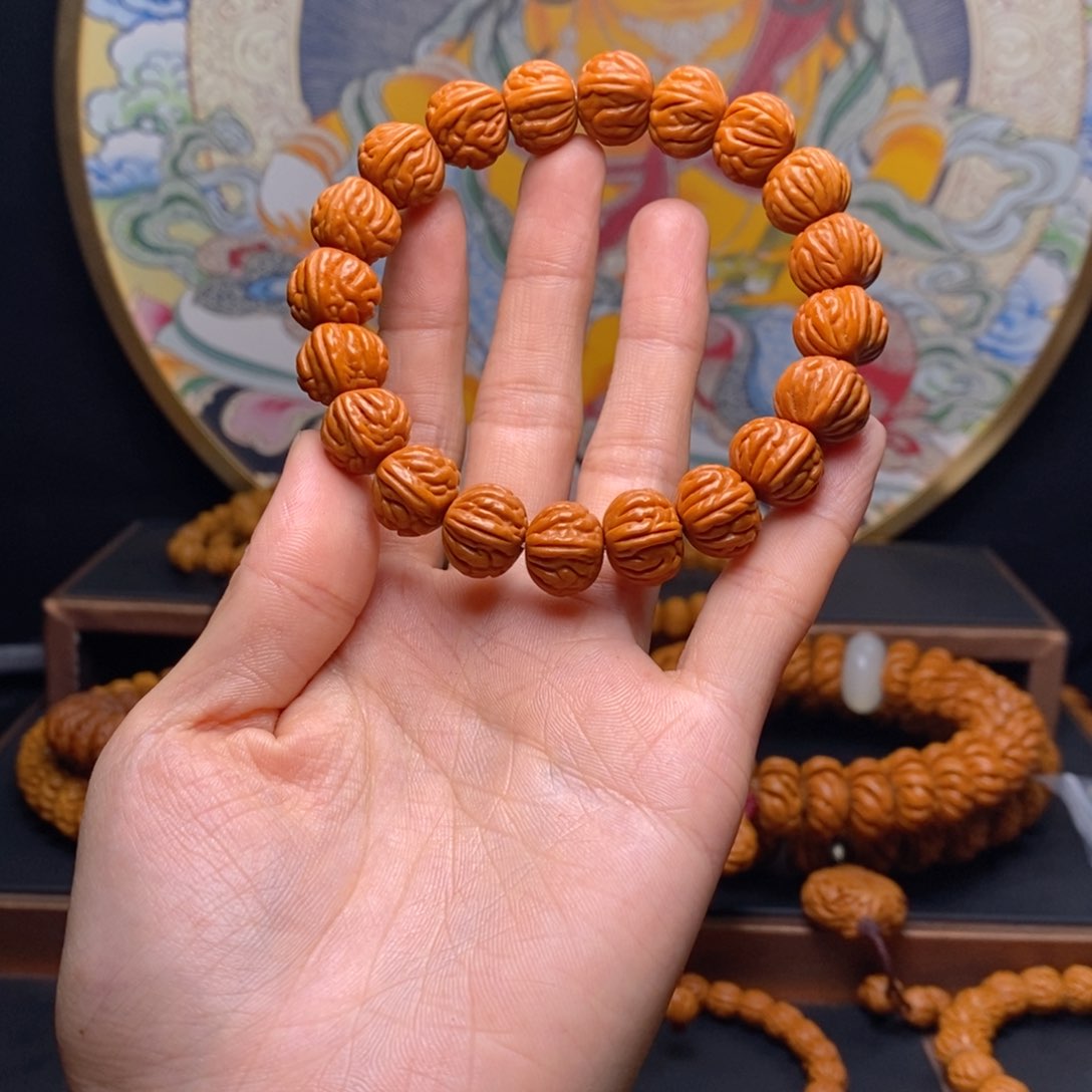 手串桃核龙纹桃核红魔