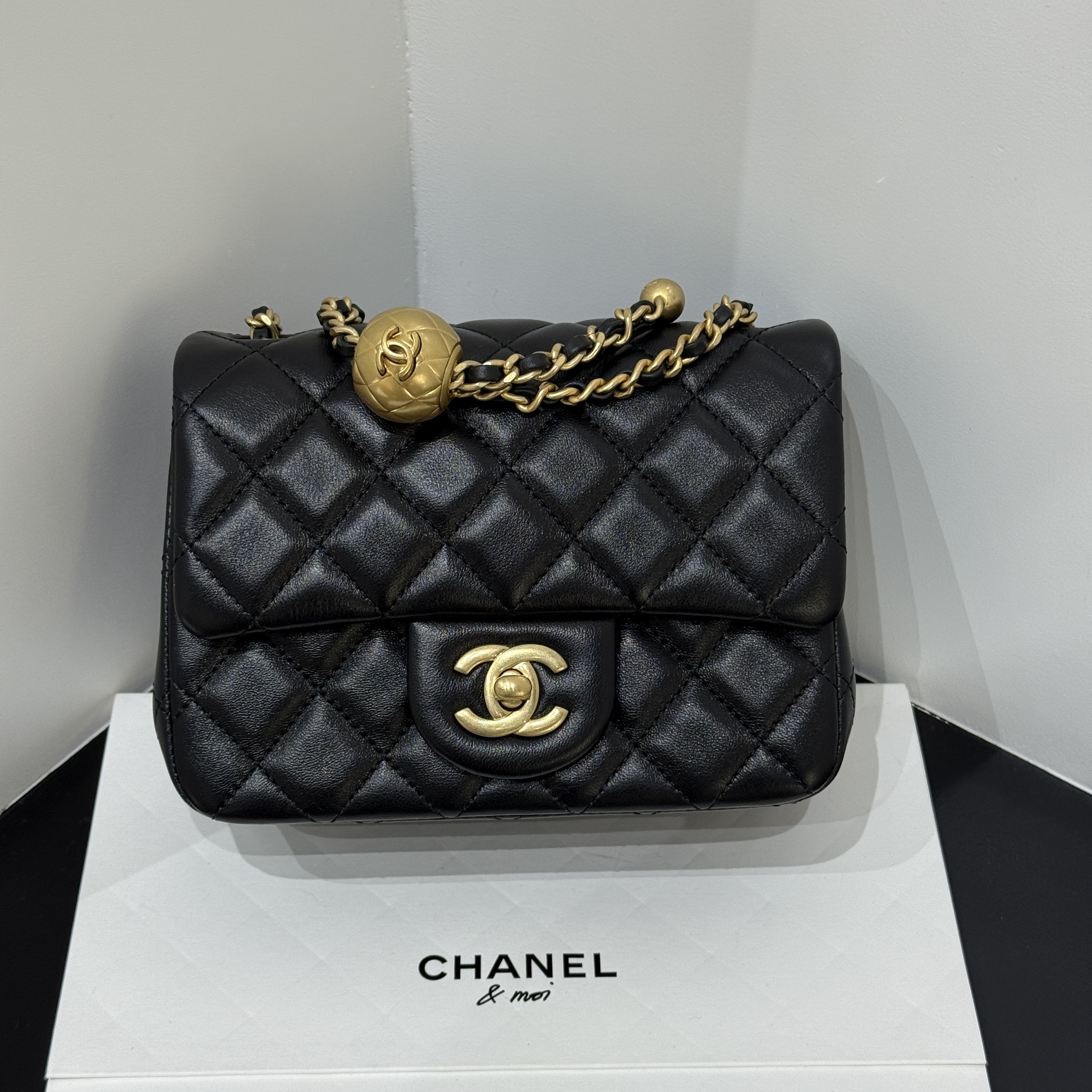 未使用 Chanel/香奈儿 25金球方胖子链条可调节斜挎包