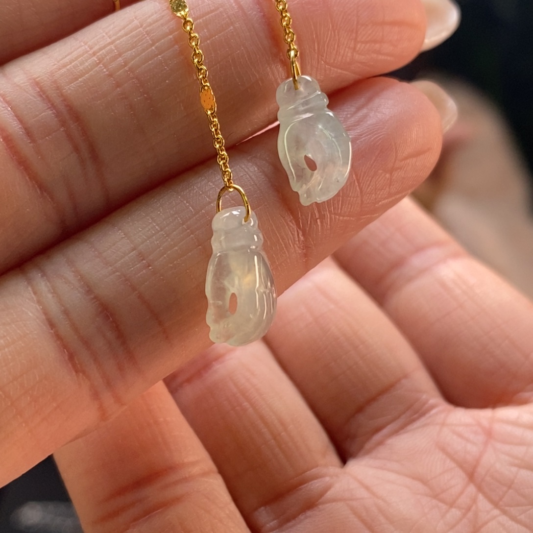 颈饰银S925镶嵌翡翠净货18219