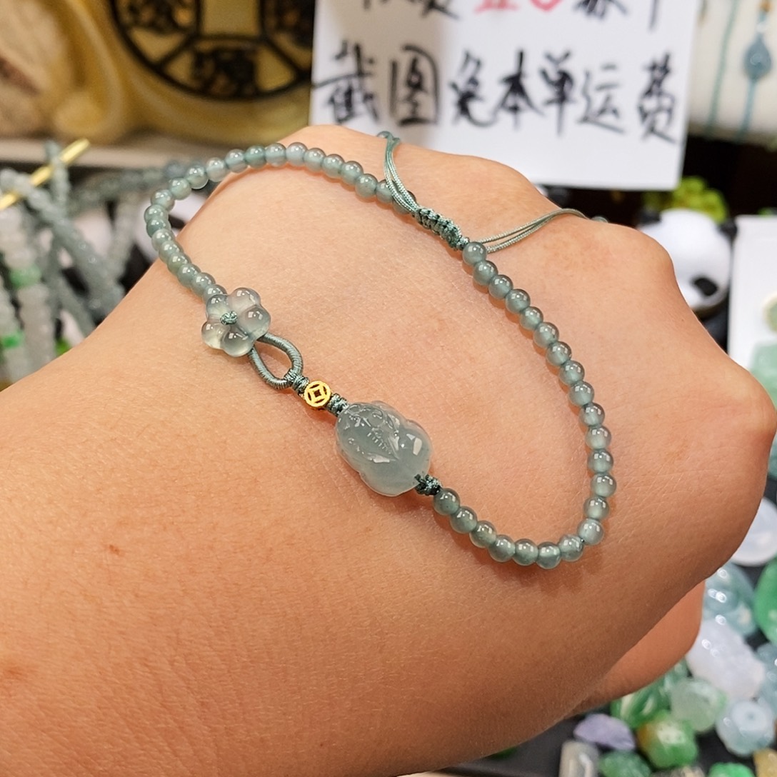 翡翠未镶嵌颈饰貔貅手链可