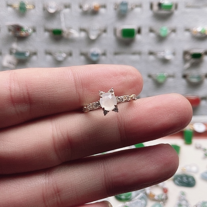 翡翠银S925镶嵌戒指