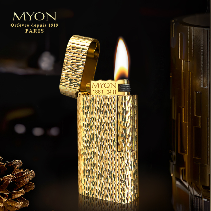 MYON勉牌爵士待机王六面手工陨石坑煤油个性打火机一机一码个性