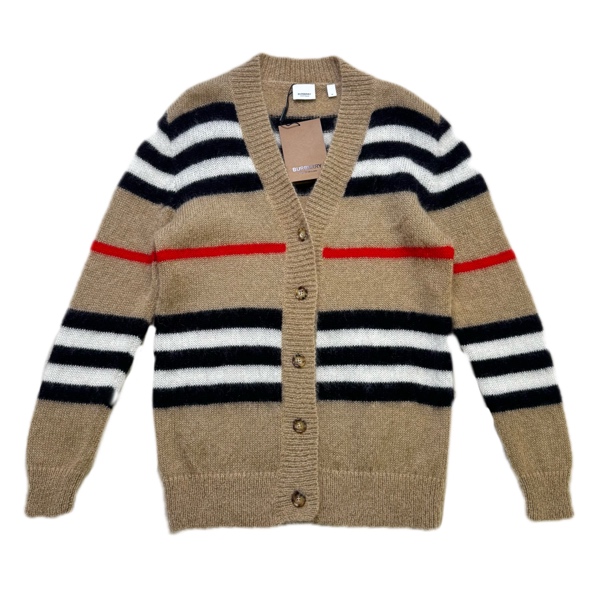 全新未使用 BURBERRY/博柏利 burberry经典爆款羊毛条纹开衫m码