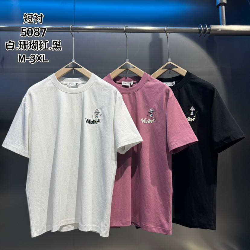 《黑色》小众设计休闲舒适撤柜新款短T-5087