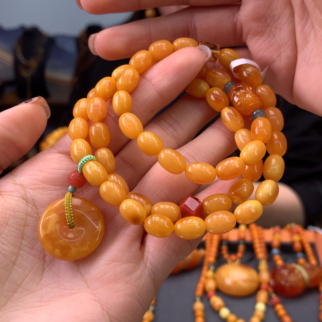 蜜蜡手串未镶嵌天然
