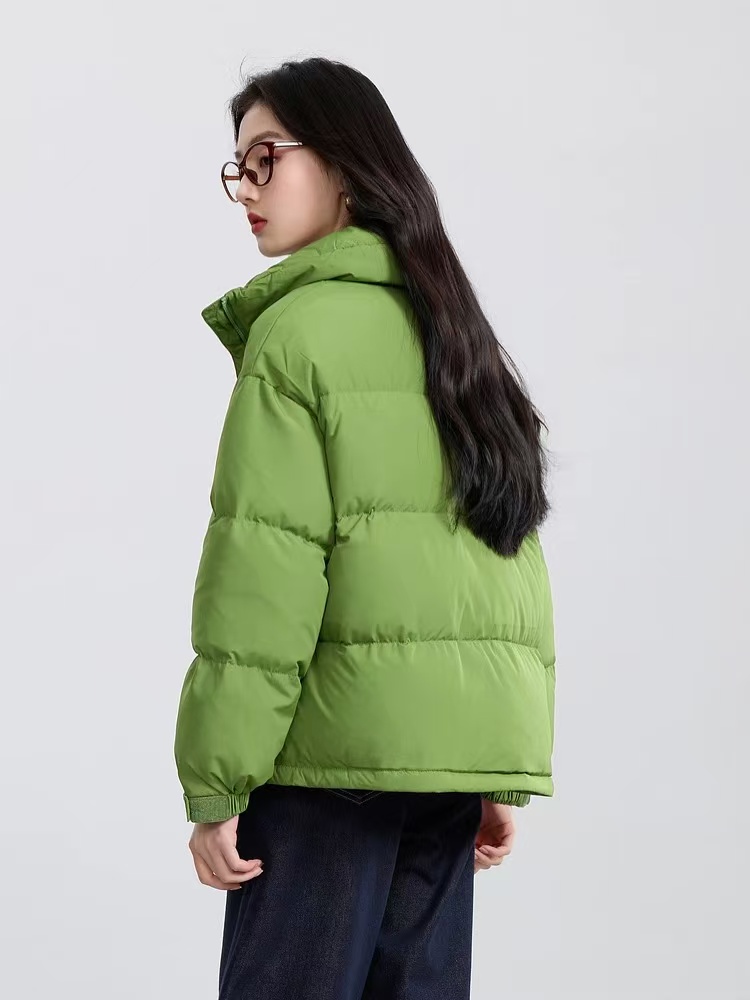 2708 2024冬季新款棉服外套宽松立领清新绿 