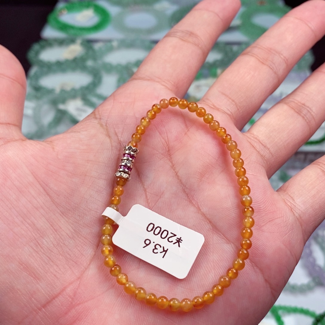 手链翡翠未镶嵌卡3.6