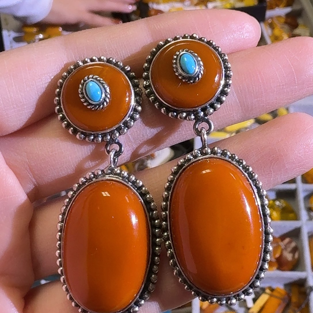 用***9蜜蜡未镶嵌耳坠耳坠