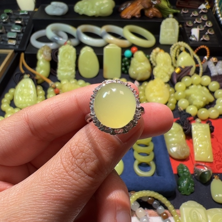 和田玉（黄玉）颈饰银S925镶嵌