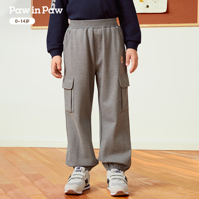 PawinPaw童装25年秋季新款男童男宝休闲运动裤卫裤舒适PCTMF4841E