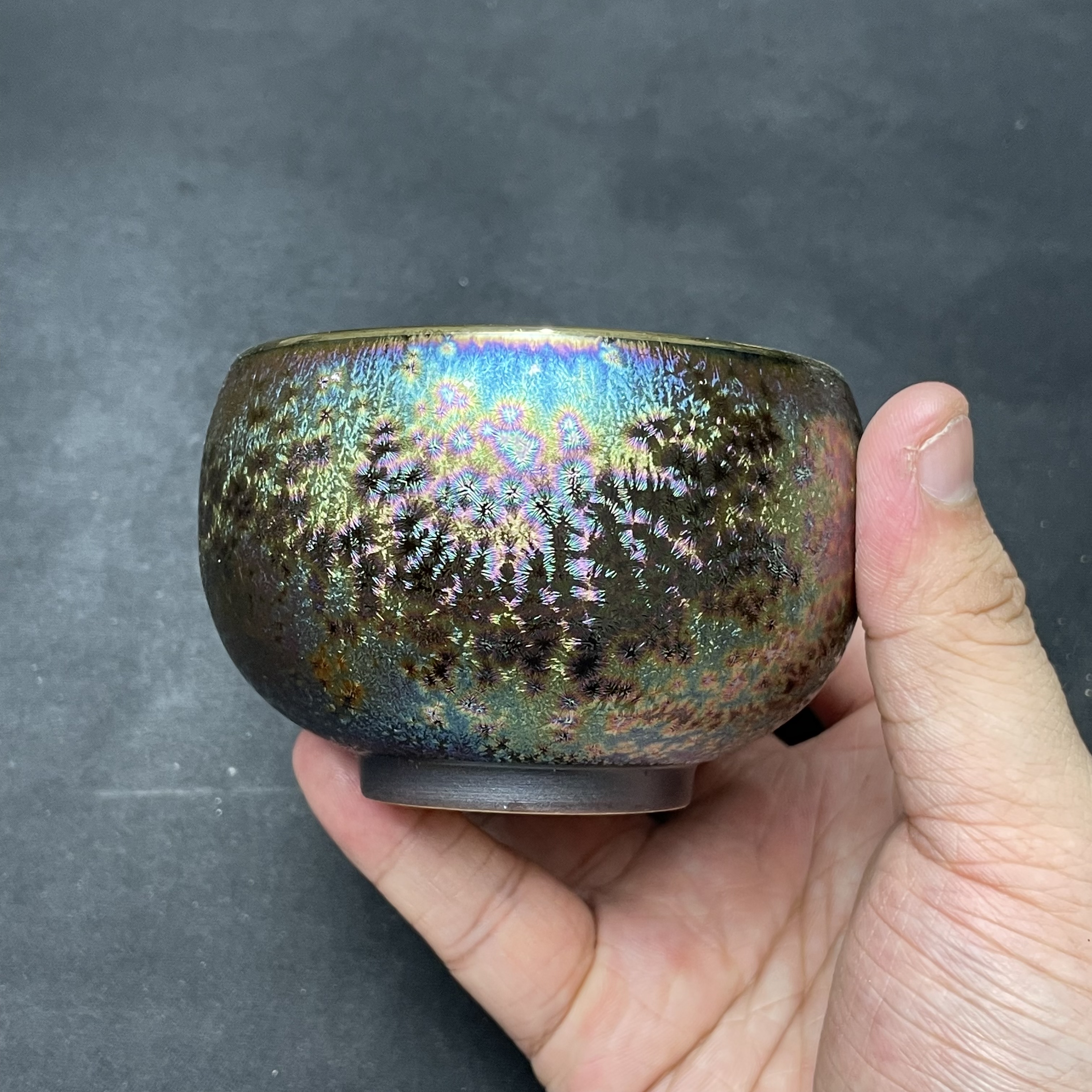 鎏彩钻建盏主人杯建盏非遗建盏茶杯主人杯礼盒装