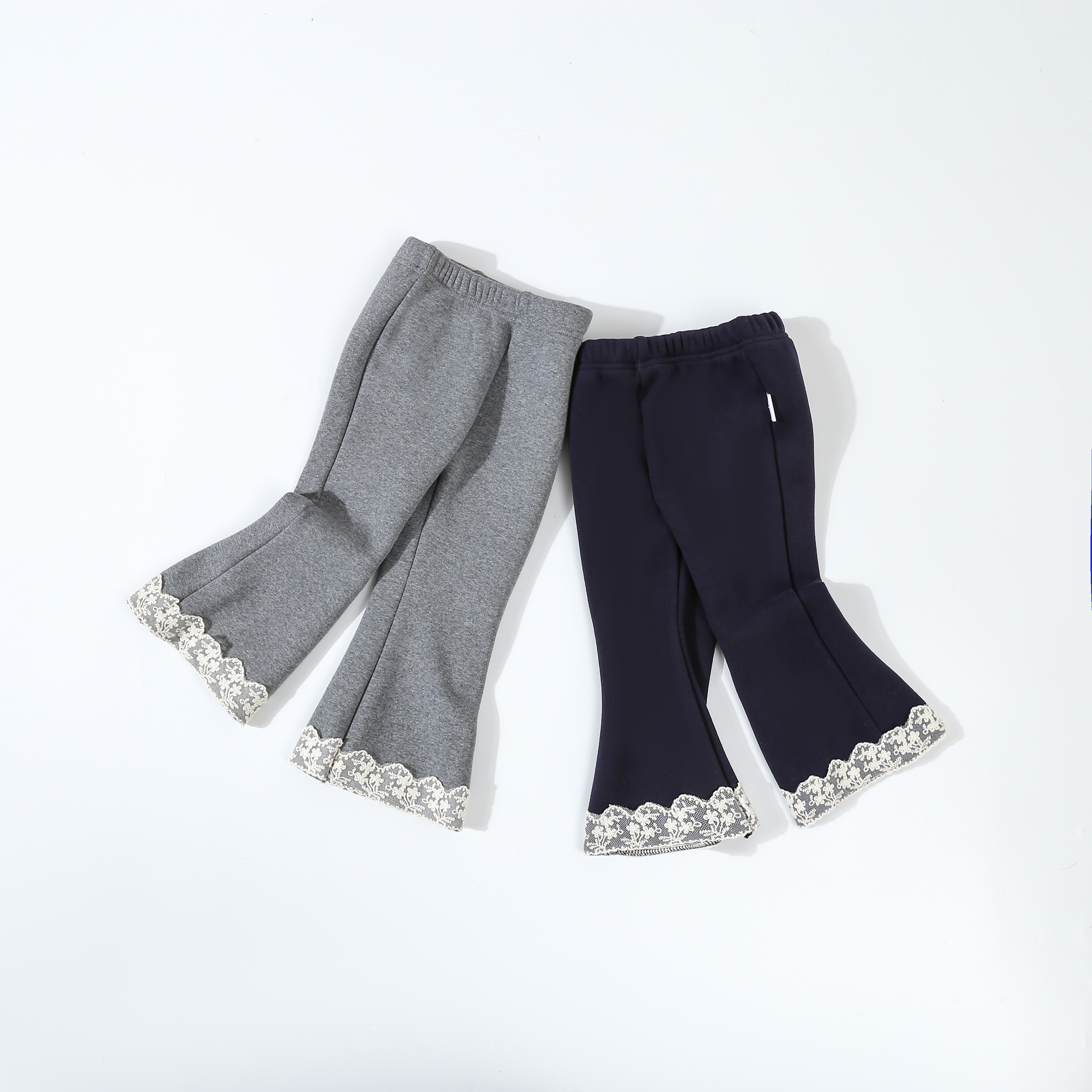 宝宝加绒微喇叭裤秋冬季2025新款女童加厚长裤儿童装冬装保暖裤子