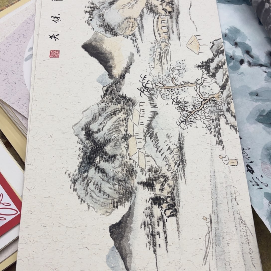 国画福良38卡纸作品童