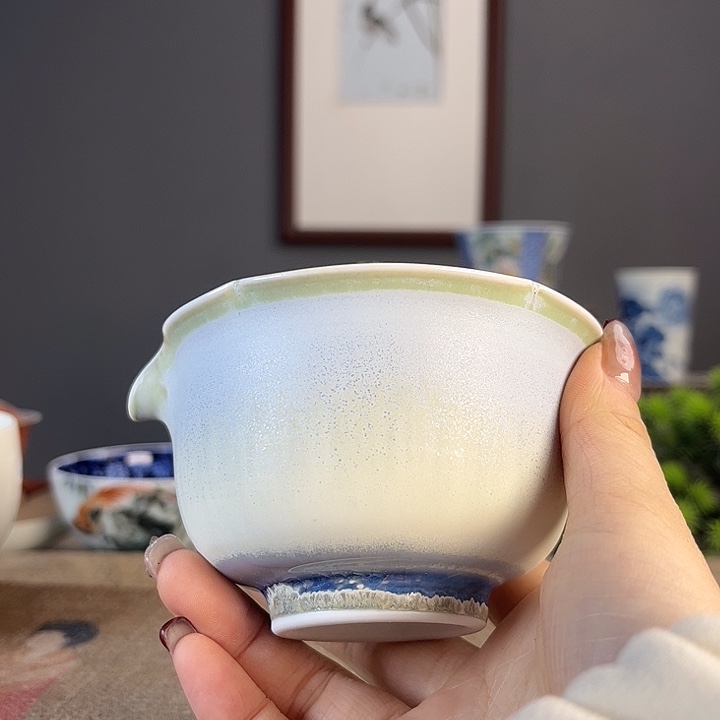 摆件景德柴烧茶杯多人