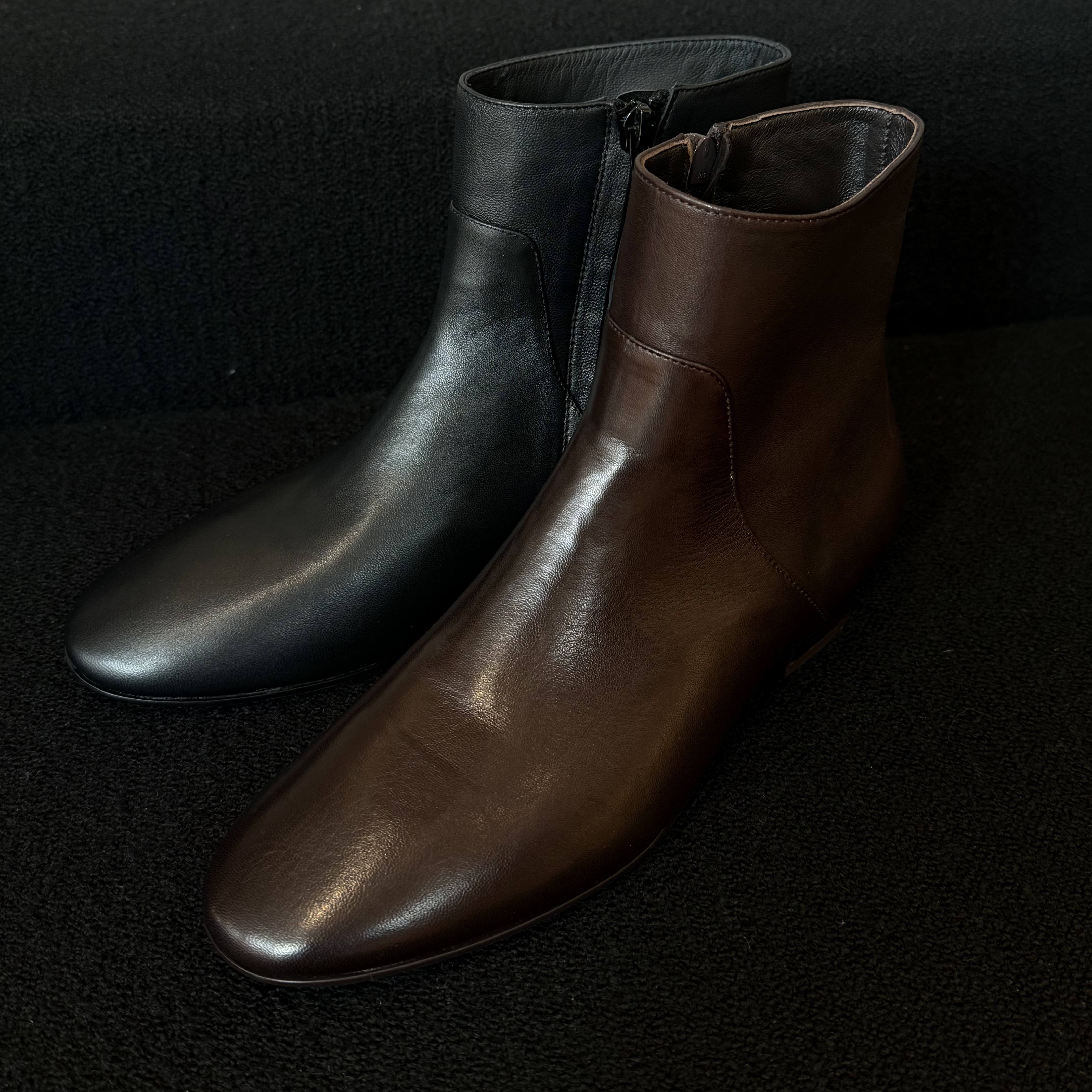 KAKA NUOYA卡卡诺亚  2587  尖头英伦风复古低跟羊皮短靴dy