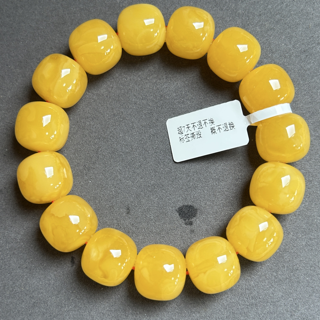 精品焦皮料满蜜鸡油红手串同料