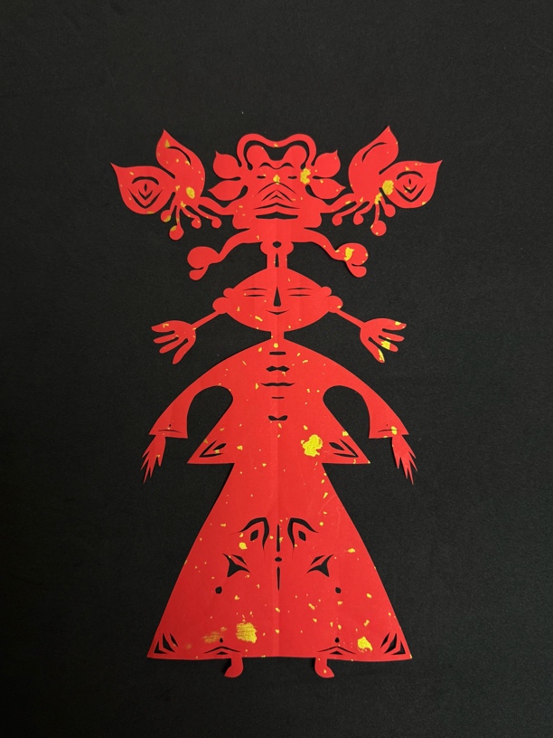 瘦瘦萨满嬷嬷神 手作非遗古老祈福灵验（带框）内框尺寸；A4
