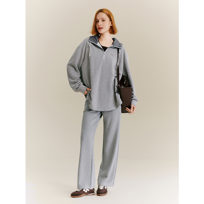 XII BASKET十二篮25秋新款高级感灰色休闲宽松直筒裤女7C35320440