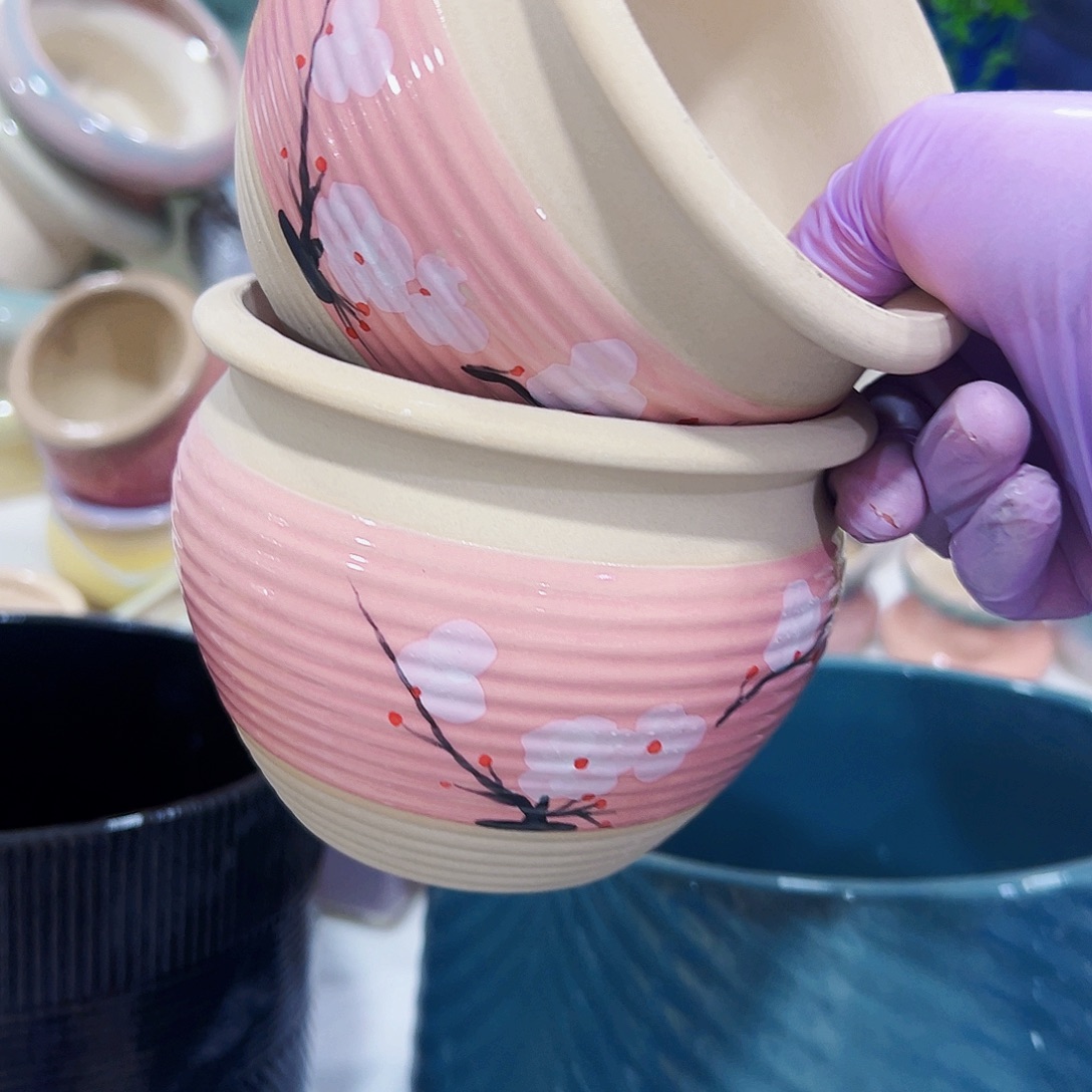 有孔外贸尾单陶瓷花盆凑单10米包邮